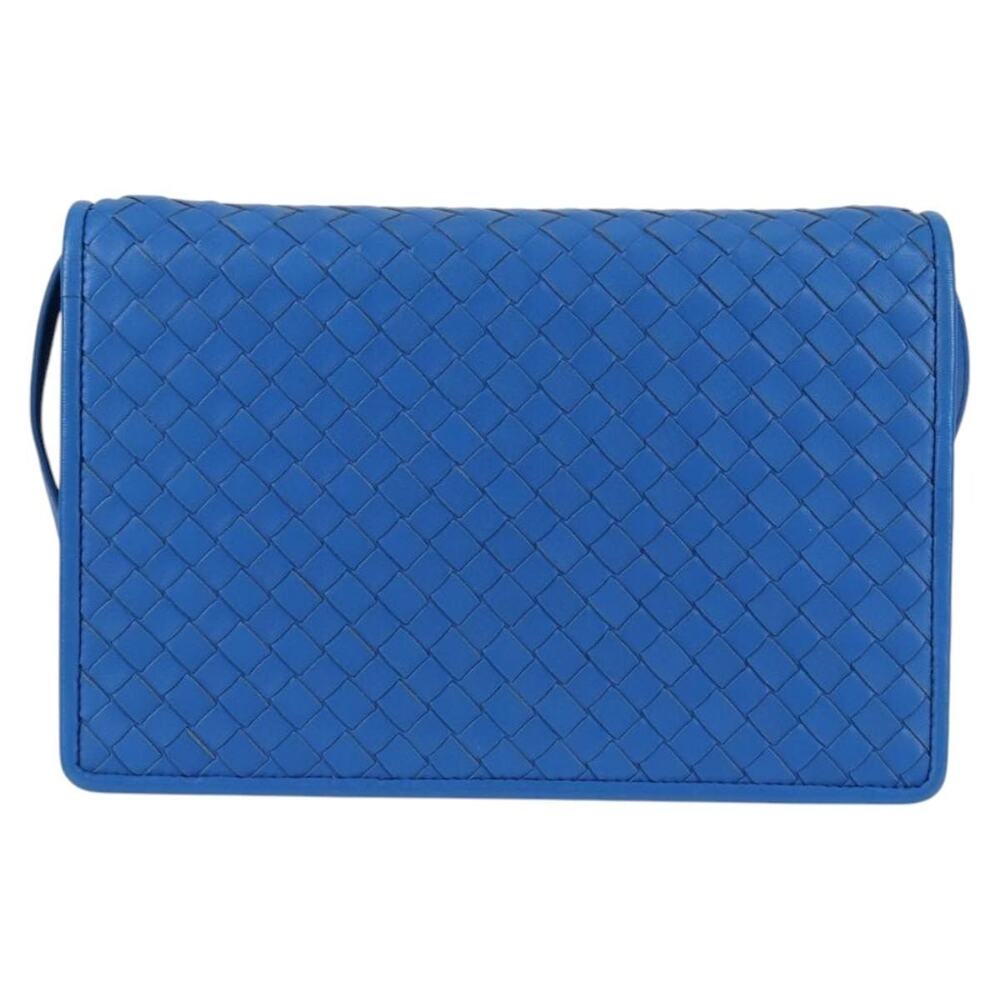 Bottega Veneta Intrecciato Shoulder Bag Blue